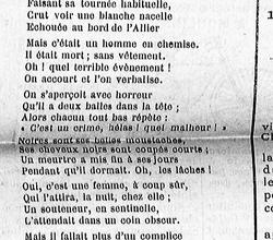 Complainte sur l'assassinat mystérieux d'un étranger à Vichy